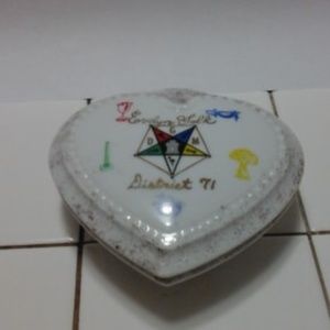 VINTAGE Masonic Eastern Star Ceramic Trinket Box